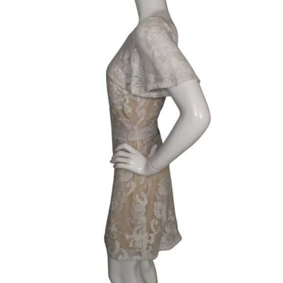 FOR LOVE AND LEMONS Dress, L, Backless, Full Lace/Nude lining, Flutter sleeve - Picture 9 of 13